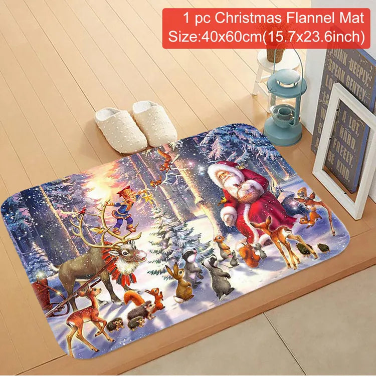 Santa Claus Outdoor Carpet Merry Christmas