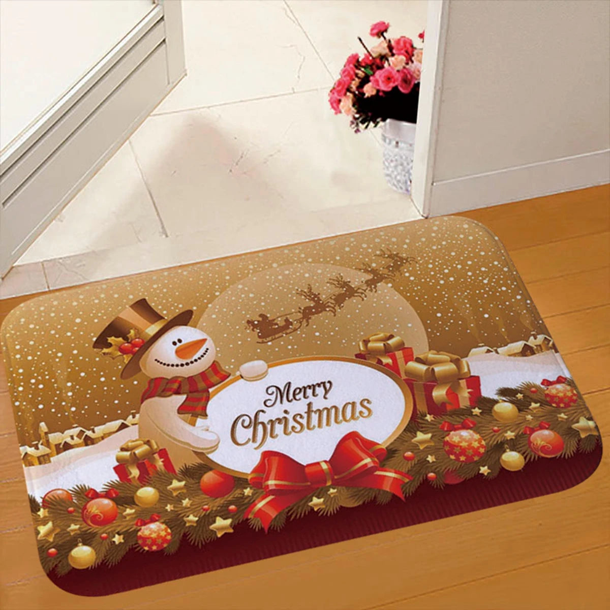 Santa Claus Outdoor Carpet Merry Christmas