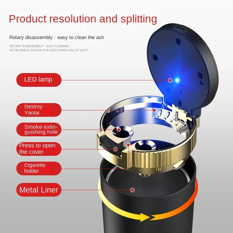 Portable LED Smoke Car Ashtray