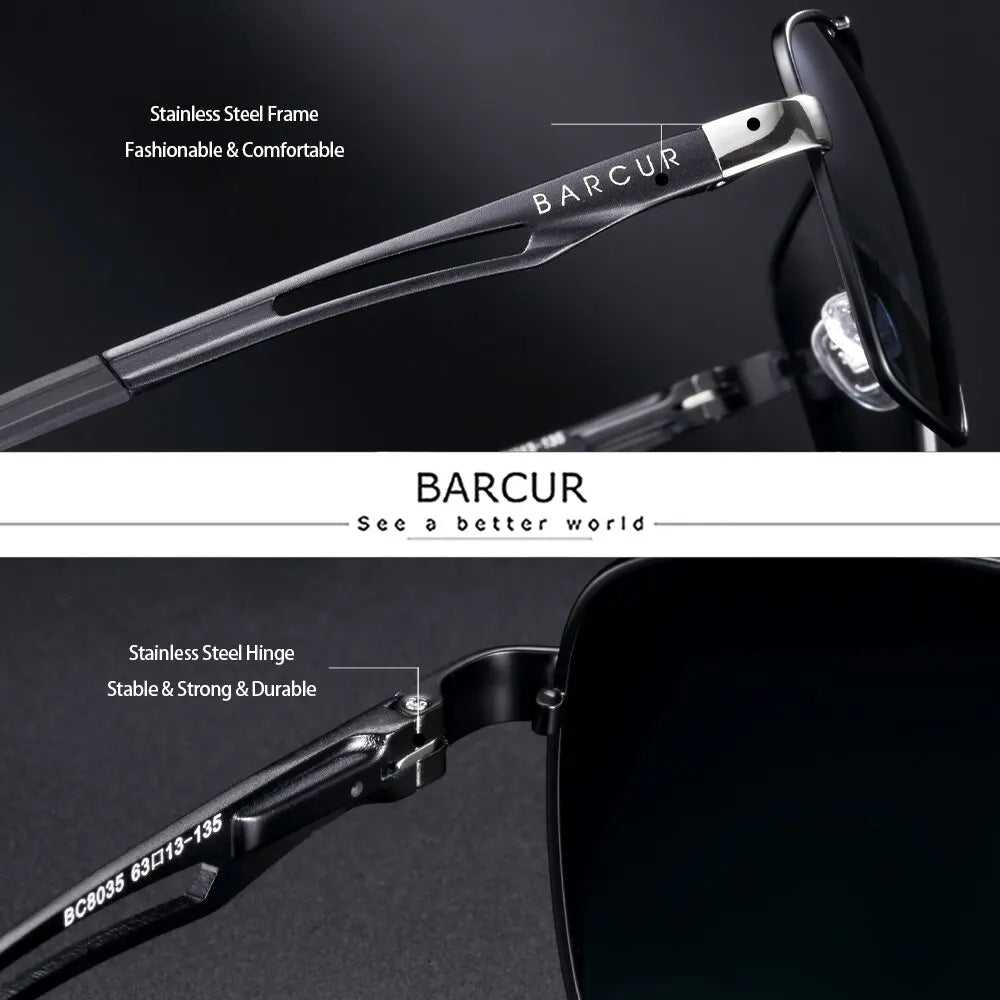 BARCUR Men Metal Frame Sunglasses - BC8035