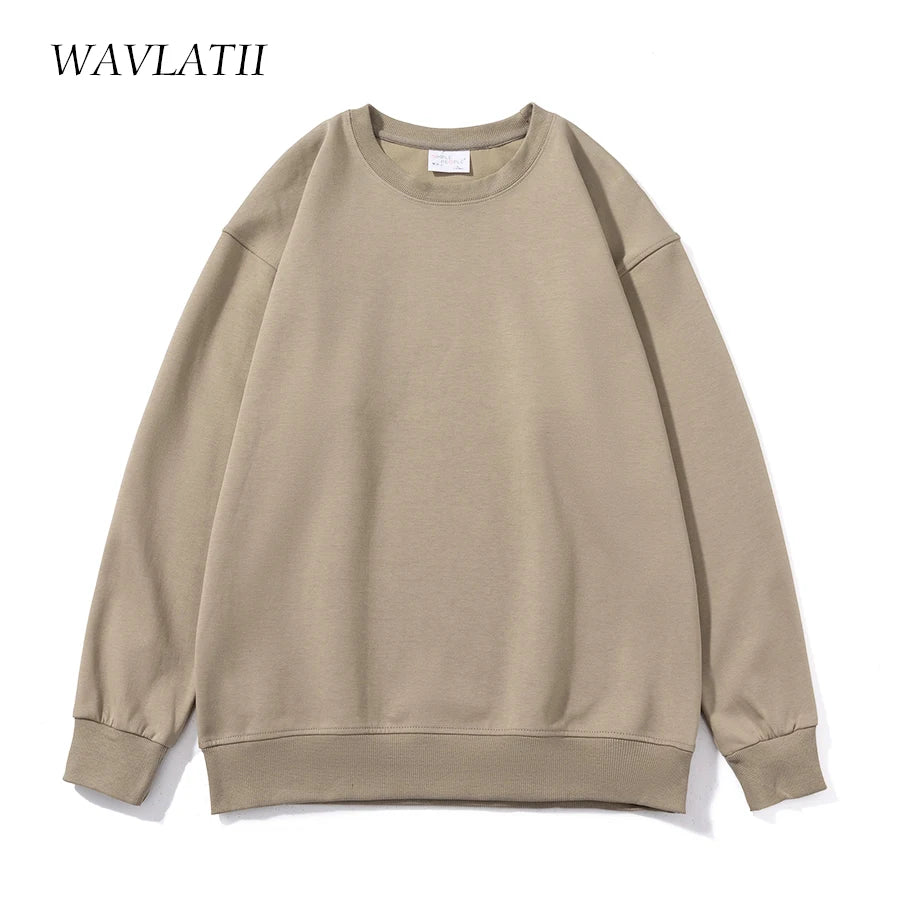 Women Simple Style Khaki Sweatshirt