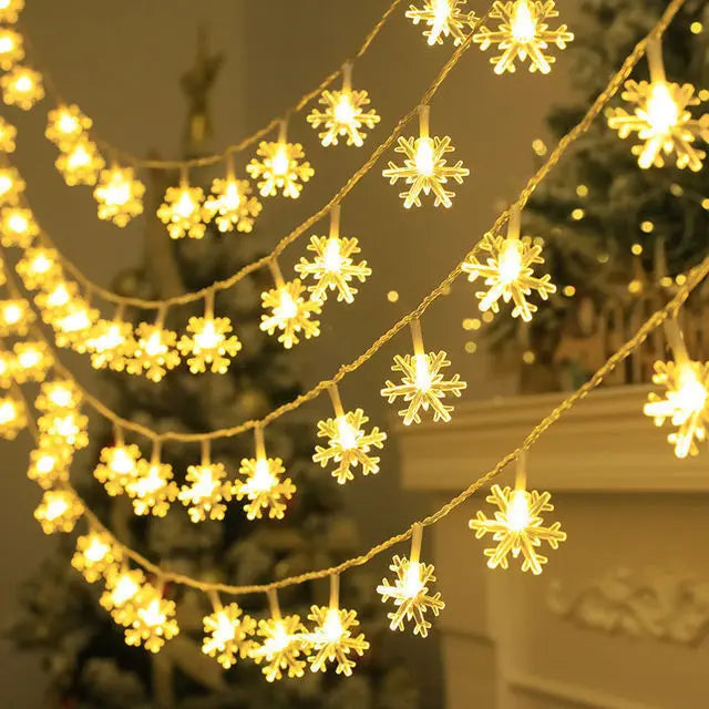 Snowflake String Garland Fairy Lights