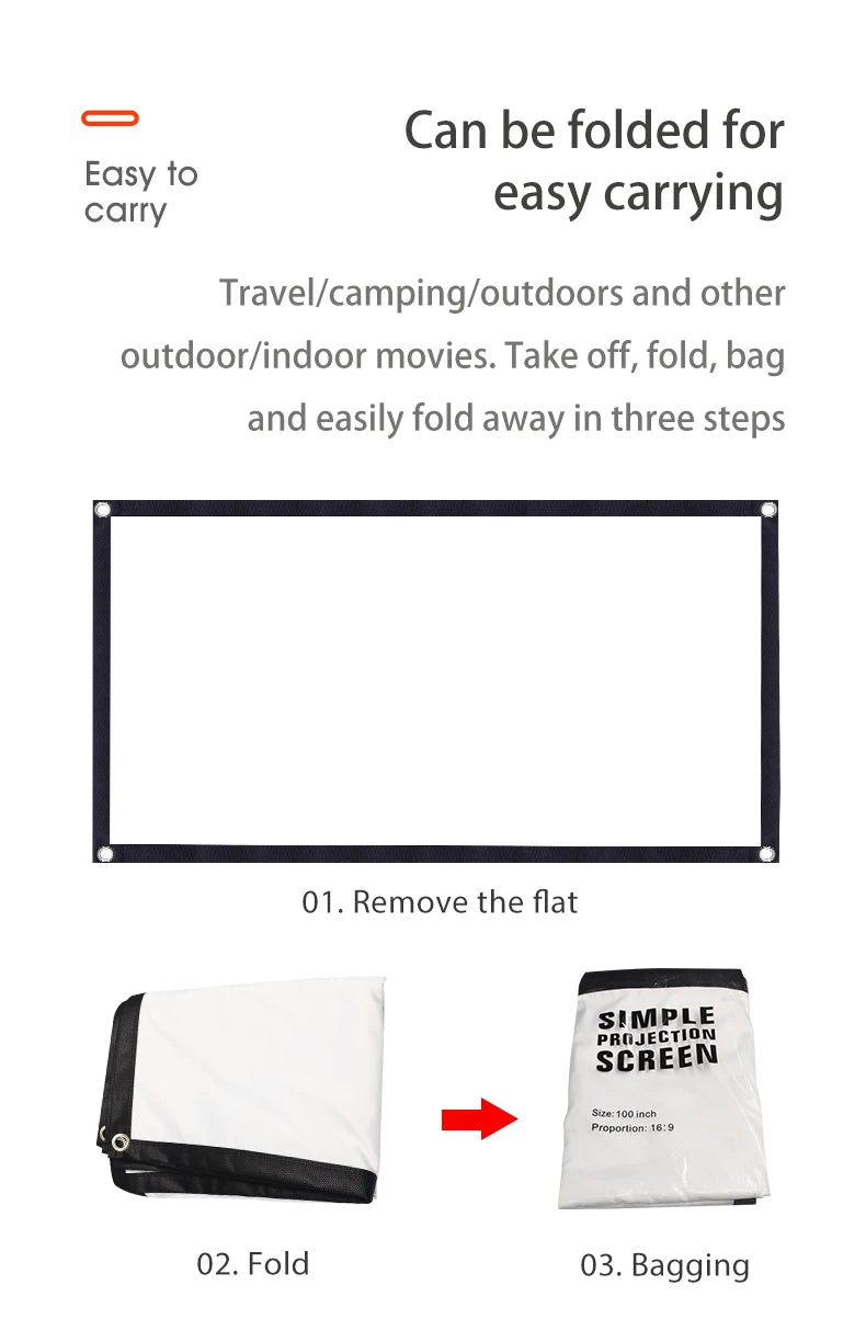 Portable Foldable Projector Screen