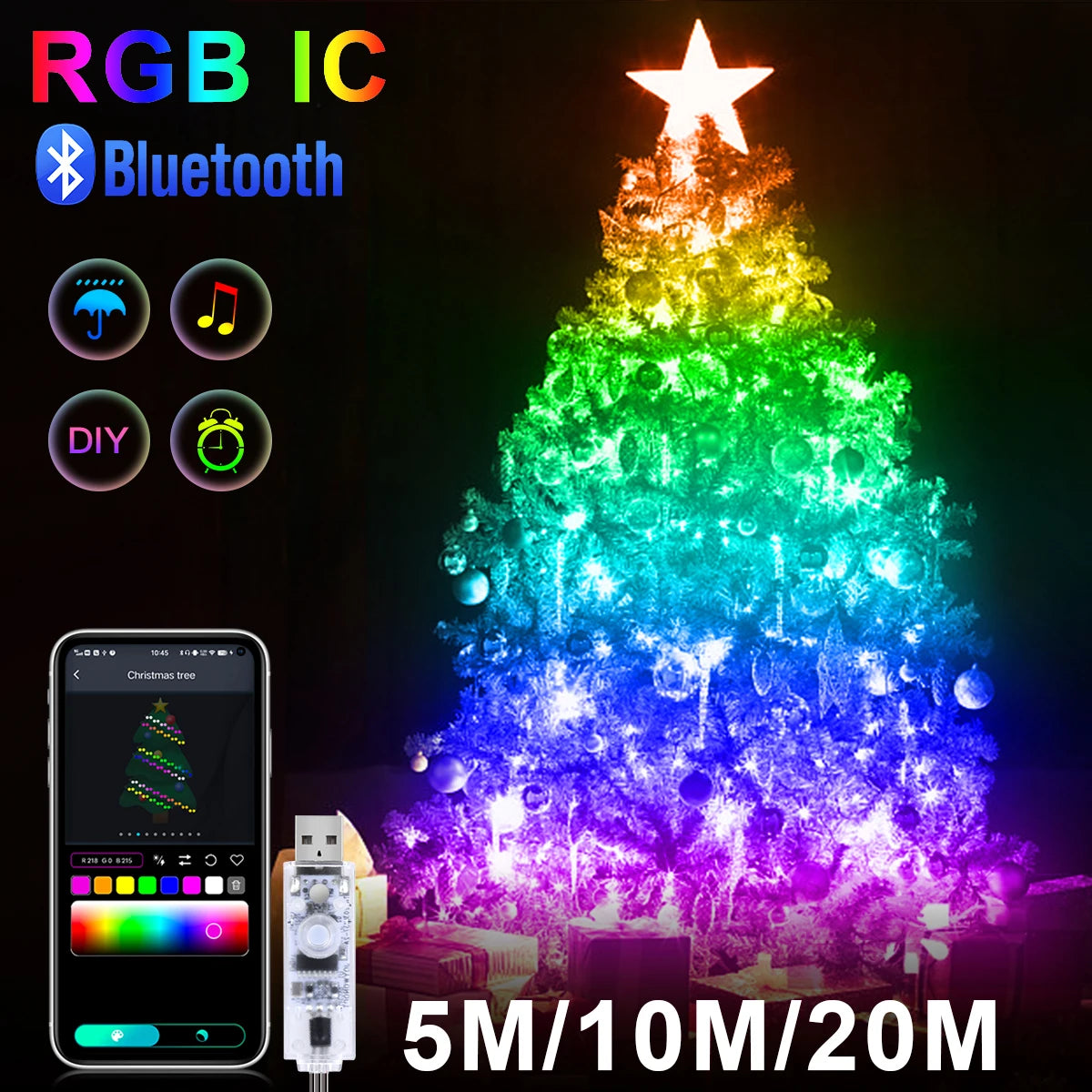 Christmas Lights Bluetooth Garland