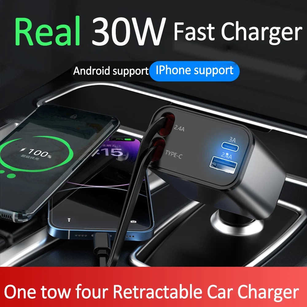 Retractable Super Fast Car Charger