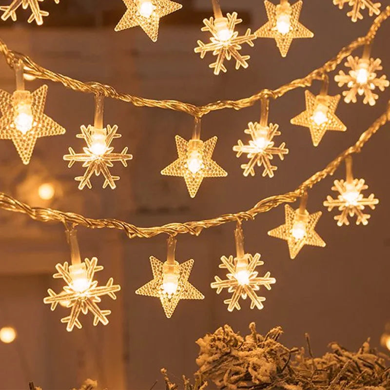 Christmas Tree Snowflake LED String Lights